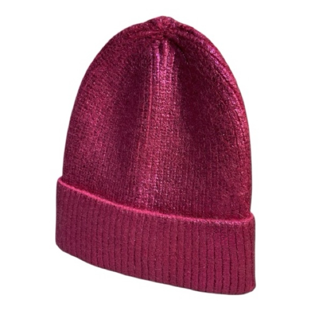 Anna & Ava Pink Shimmer Beanie Metallic Knit Hat NWT OS